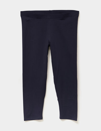Legging corsaire taille &eacute;lastiqu&eacute;e bleu marine femme grande taille