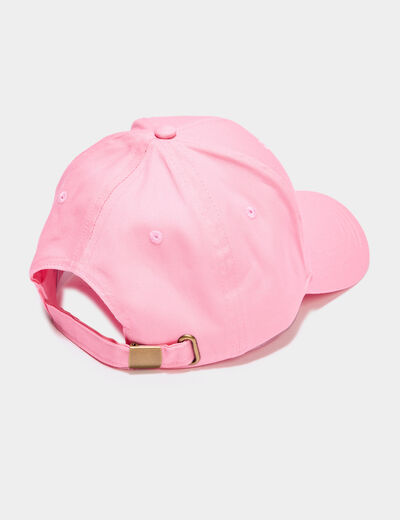 Casquette brodée coton rose femme