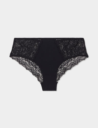 Shorty avec micro dentelle noir femme