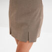 Jupe-short courte ajust&eacute;e marron femme