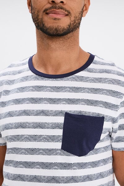 Ensemble pyjama short 2 pi&egrave;ces coton blanc homme