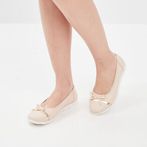 ballerines crantees detail noeud sable femme Ballerines crantées détail noeud sable femme