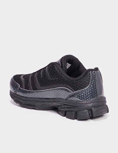 Baskets running lacets &eacute;lastiqu&eacute;s noir gar&ccedil;on