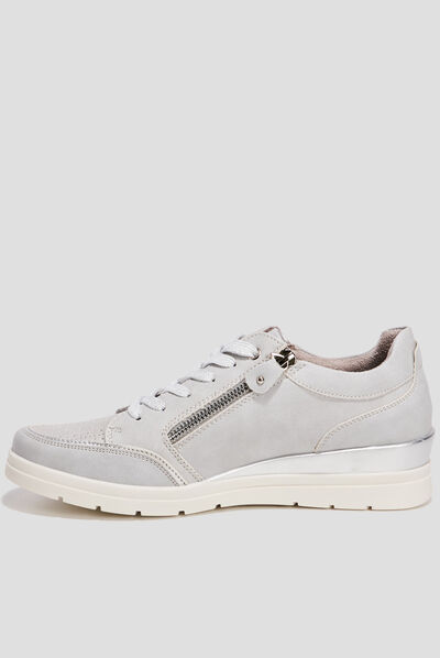 Tennis à lacets zippées gris femme