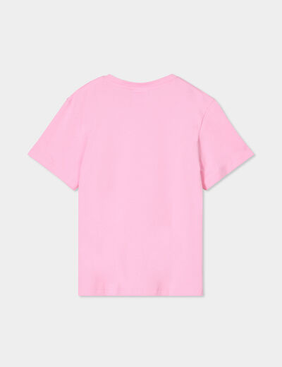 T-shirt manches courtes coton Stitch rose fille