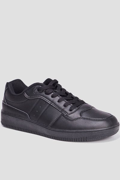 Baskets basses &agrave; lacets noir homme
