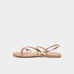Sandales plates rose champagne femme