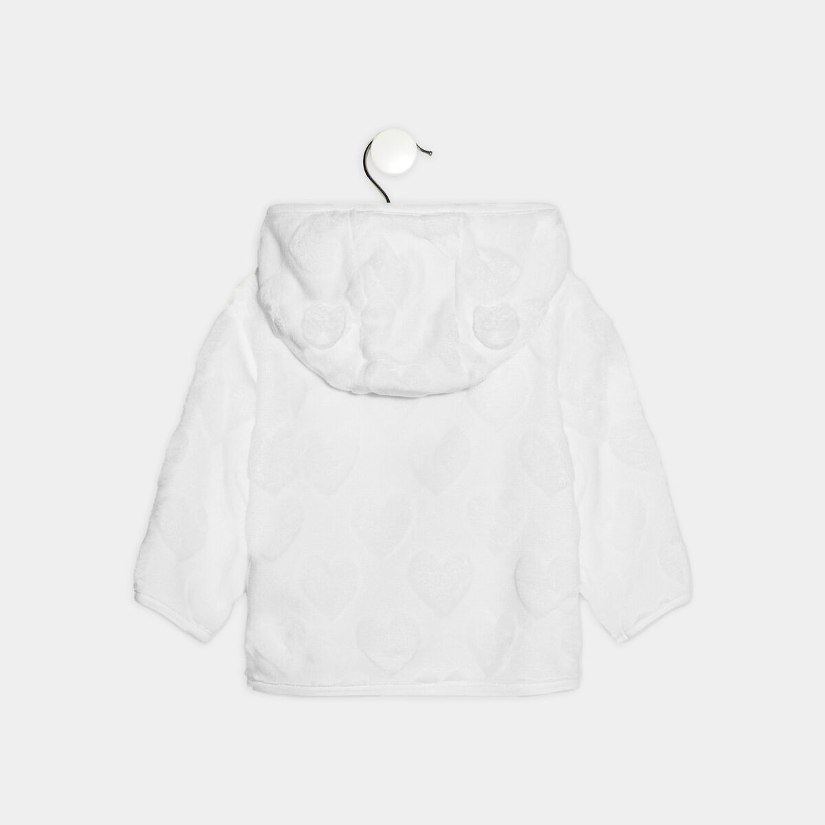 Gilet zippé à capuche ivoire bébé fille