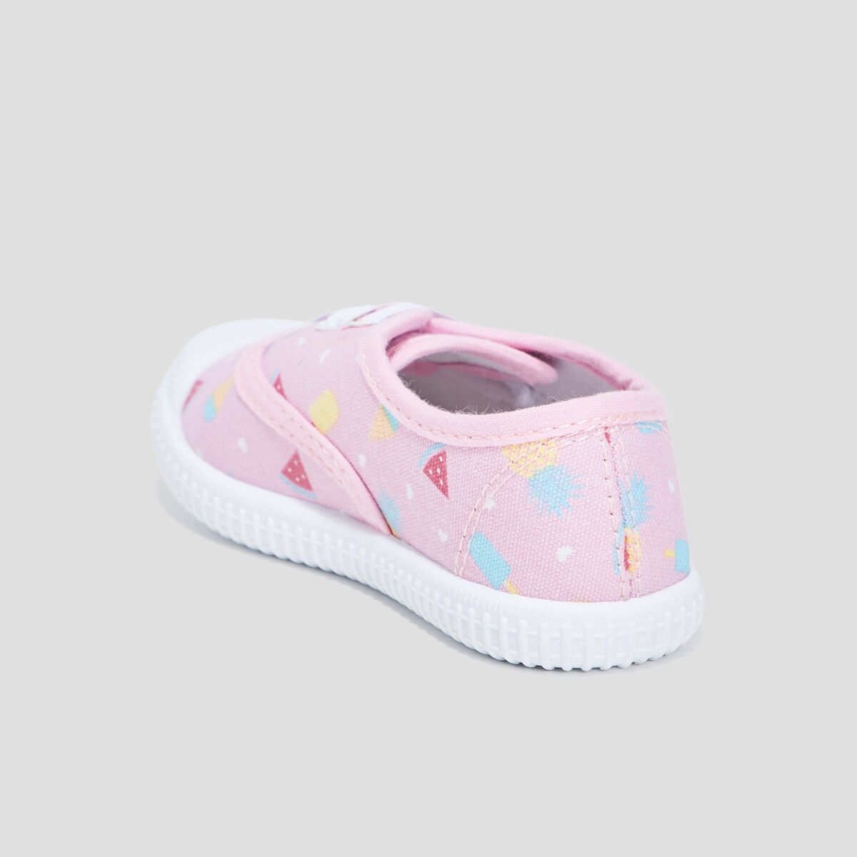 Tennis en toile à lacets rose fille