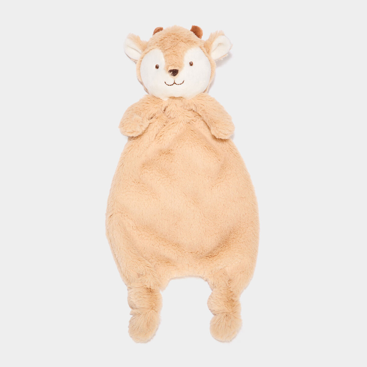 Doudou animal fausse fourrure marron clair bébé