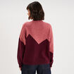 Pull col montant &agrave; sequins oversize bordeaux femme