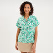Chemise manches courtes 2 poches ecru femme