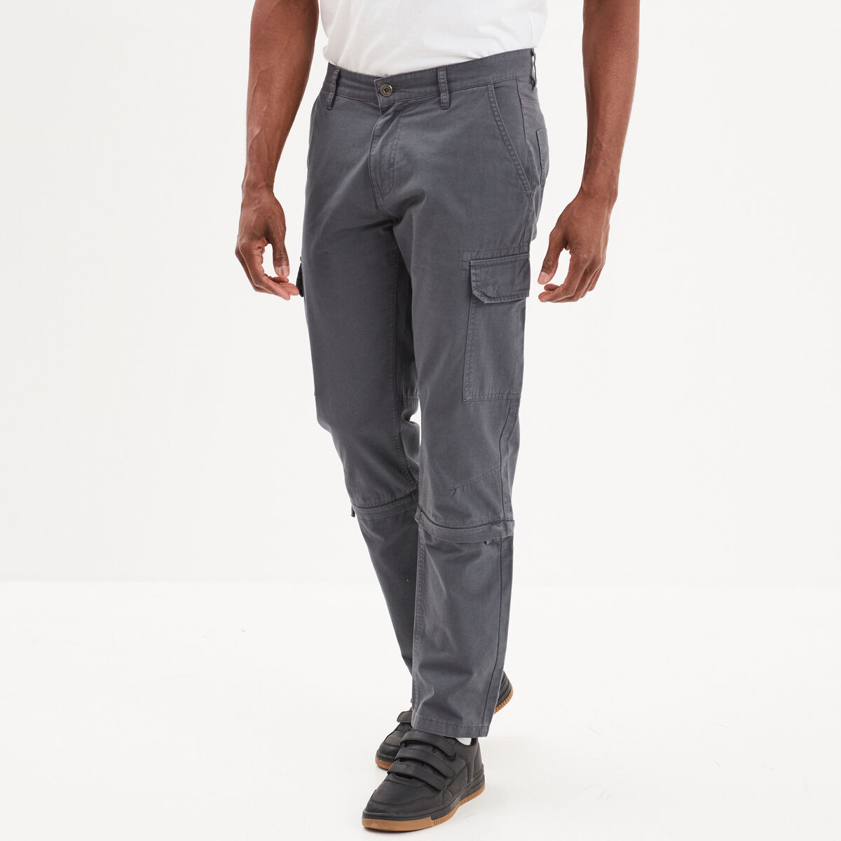 Pantalon longueur modulable cargo gris foncé homme