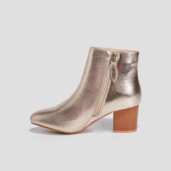 Bottines à talons métallisées jaune or femme