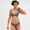 Soutien-gorge corbeille padd&eacute; microfibre bleu gris femme