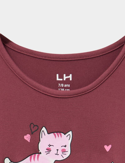 Ensemble pyjama legging et t-shirt vieux rose fille