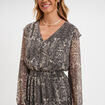 Robe courte taille élastiquée blanc femme
