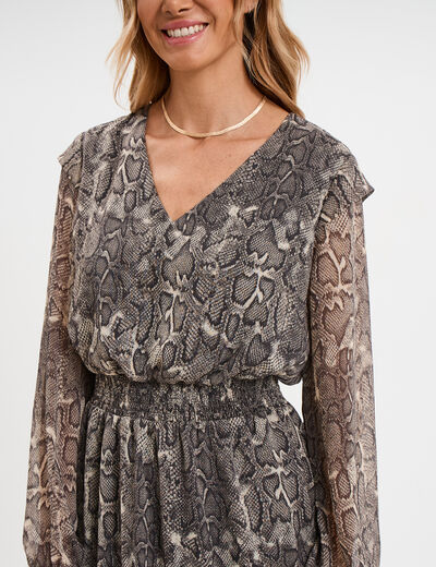 Robe courte taille élastiquée blanc femme