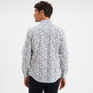 Chemise ajustée col français ecru homme