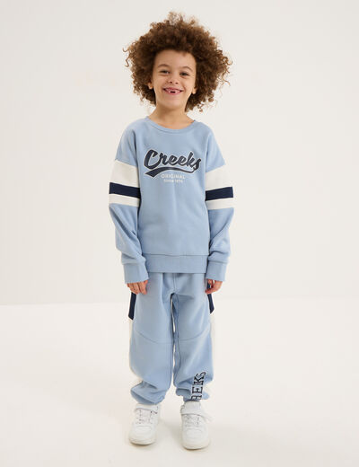 ensemble jogging molleton bleu ciel gar&ccedil;on
