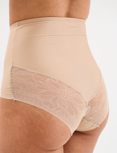 Culotte mi haute gainante sans couture beige femme