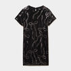 Robe &agrave; sequins manches courtes noir fille