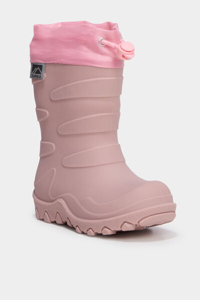 Bottes de pluie doubl&eacute;es rose fille