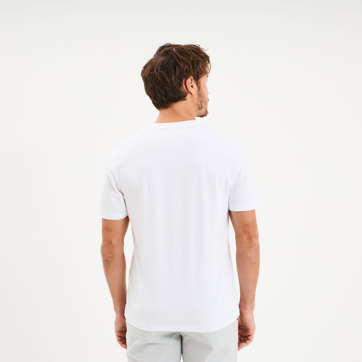 T-shirt slim stretch manches courtes blanc homme