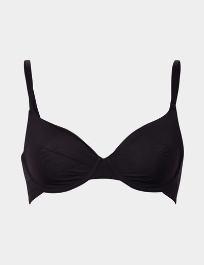 Soutien-gorge corbeille microfibre noir femme