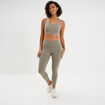 Legging de sport gainant taille haute vert kaki femme