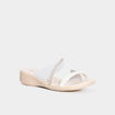 Mules brides crois&eacute;es &agrave; strass blanc femme