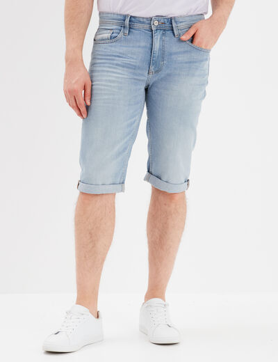 Bermuda regular en jean denim triple stone homme