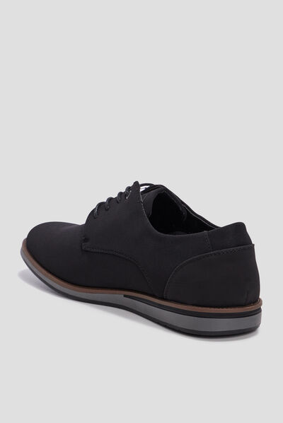 Derbies plates à lacets noir homme
