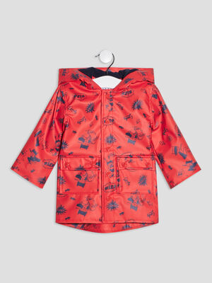 parka droite a capuche rouge bebeg