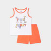 Ensemble 2 pièces débardeur short coton rouge corail bébé garçon