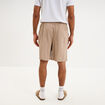 Short chino droit gaze de coton taupe homme