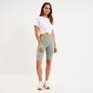 Short cycliste de sport c&ocirc;tel&eacute; stretch vert pastel femme