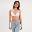 Soutien-gorge triangle padd&eacute; coton blanc femme