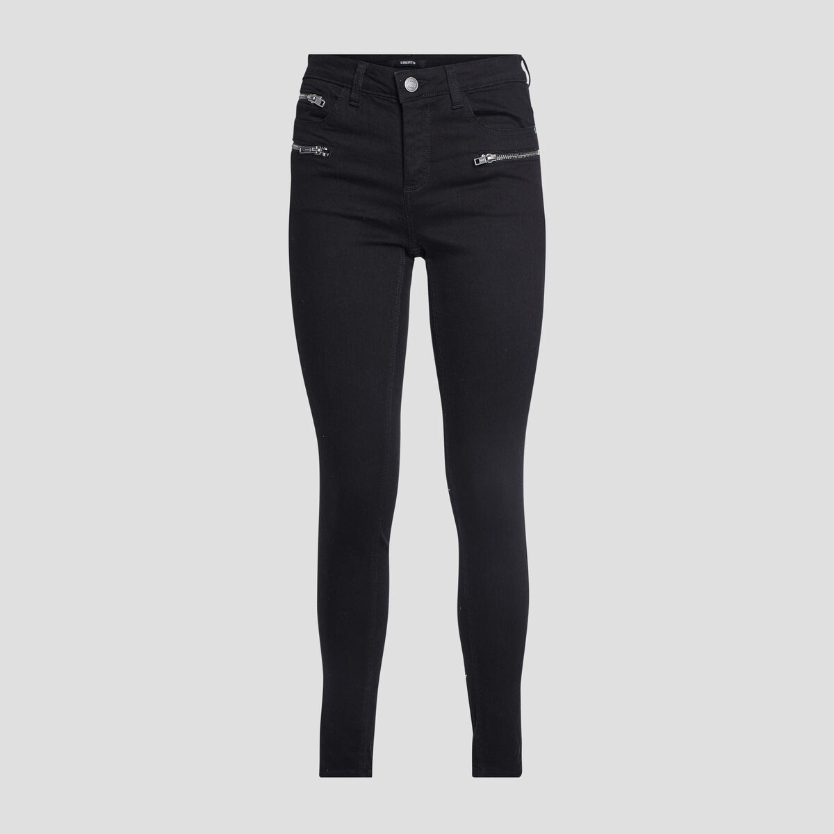 Pantalon skinny détails zippés noir femme