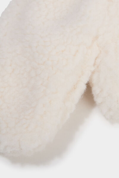 Mouffles effet polaire ivoire fille
