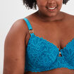 Soutien-gorge emboîtant dentelle bleu canard femme grande taille