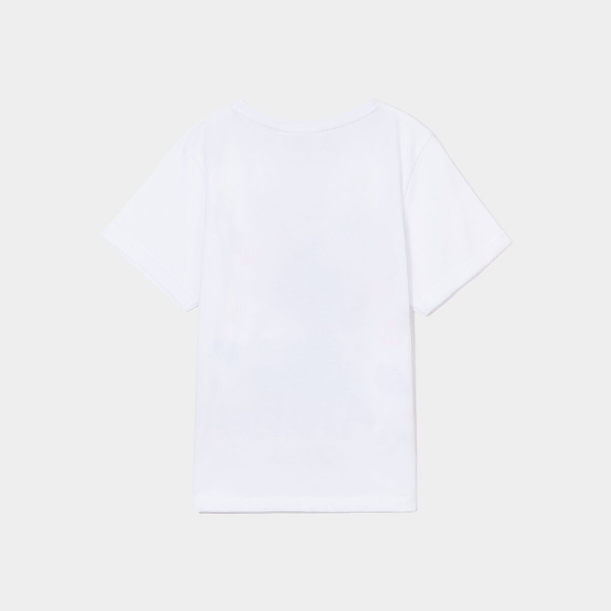T-shirt col rond manches courtes Stitch blanc fille