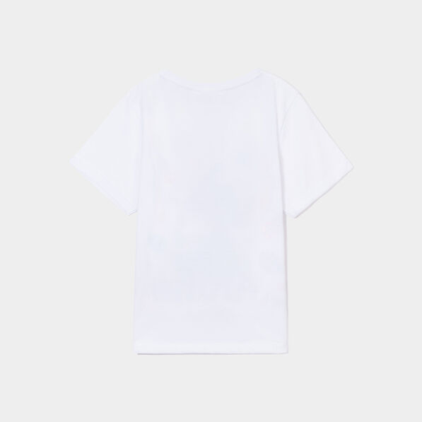 t shirt col rond manches courtes stitch blanc fille T-shirt col rond manches courtes Stitch blanc fille