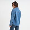 Veste surchemise oversize en jean coton denim stone femme