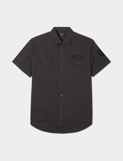 Chemise manches courtes Liberto gris foncé homme