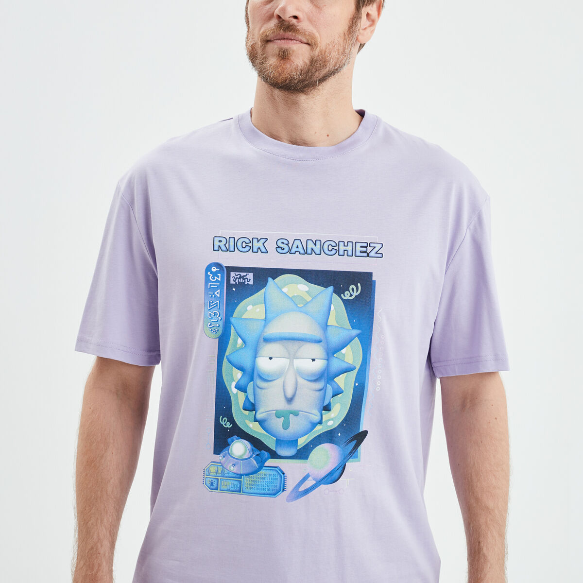 T-shirt manches courtes Rick et Morty violet homme