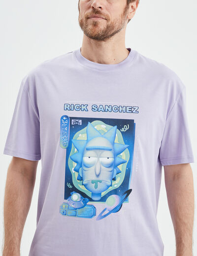 T-shirt manches courtes Rick et Morty violet homme