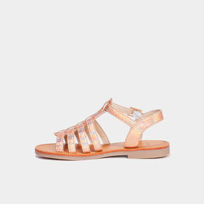 Sandales aspect croco brides irisées couleur argent fille