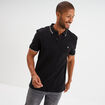 Polo piqu&eacute; coton manches courtes noir homme
