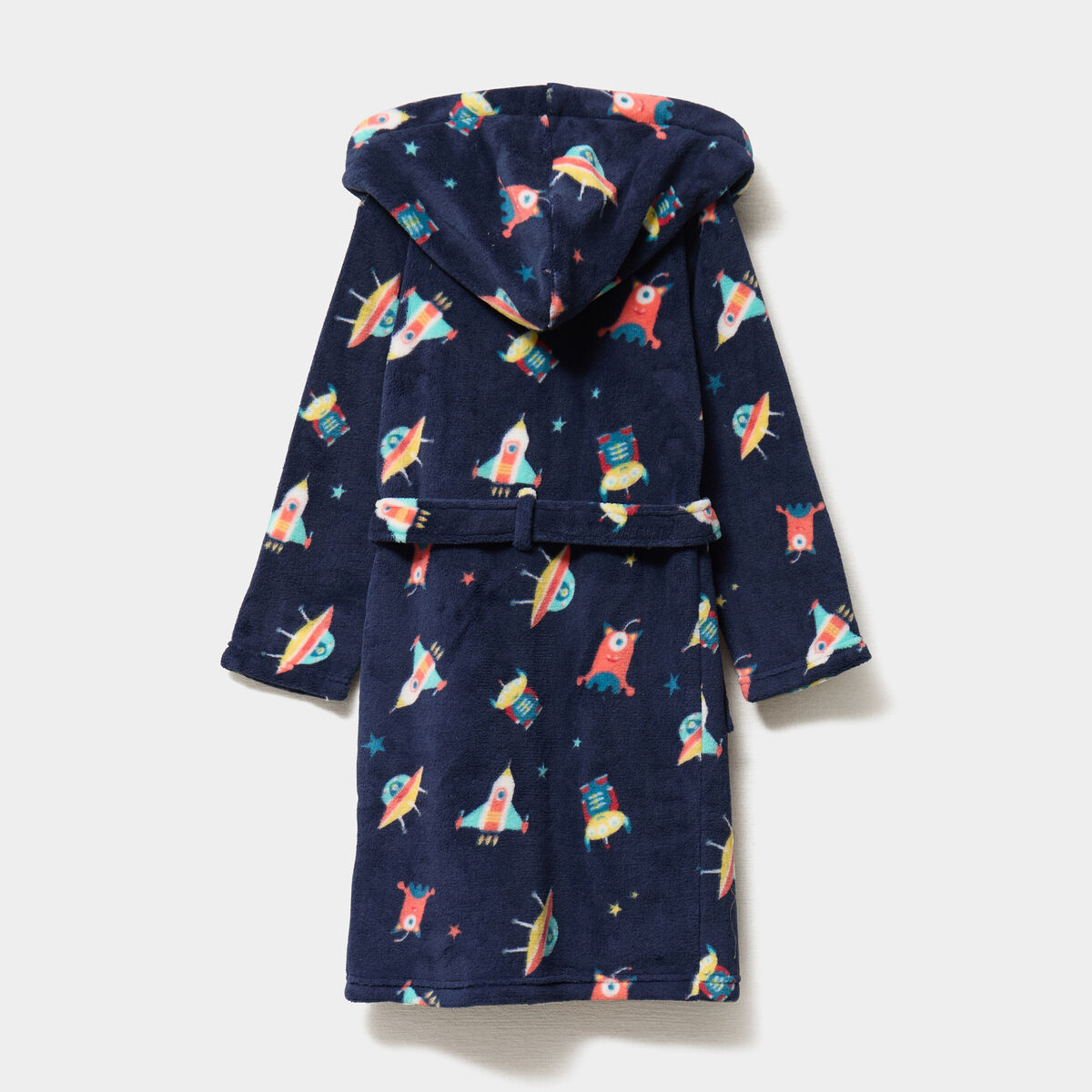 Peignoir à capuche effet polaire bleu garçon